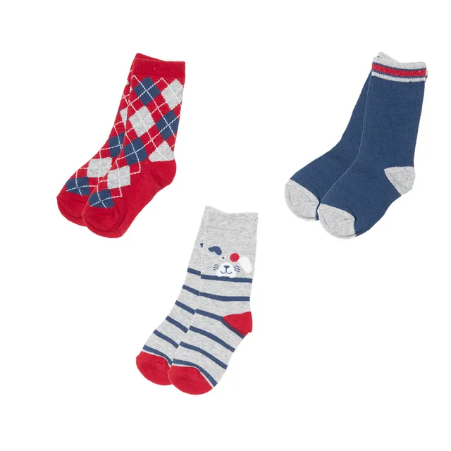 Toys Center Baby calze bimbo 3 paia blu grigio rosso