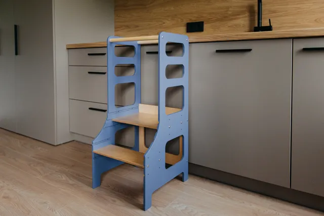 The Dida Montessori torre apprendimento blu regolabile