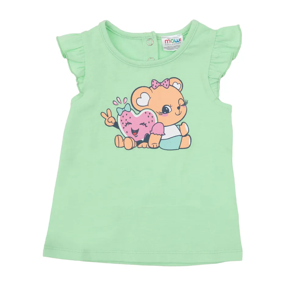 Toys Center Baby canottiera bimba verde stampa orsetta