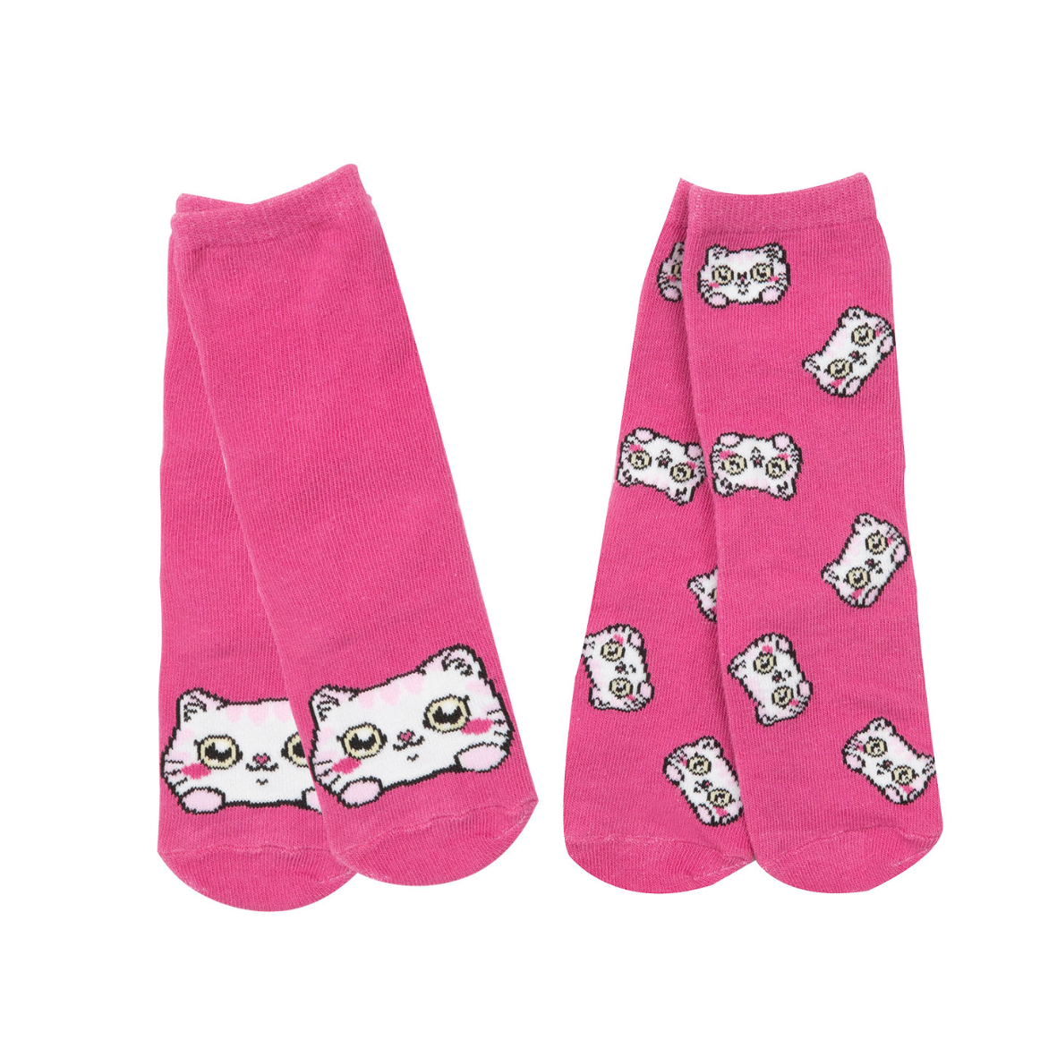 Calze antiscivolo bimba rosa gattino 2 paia