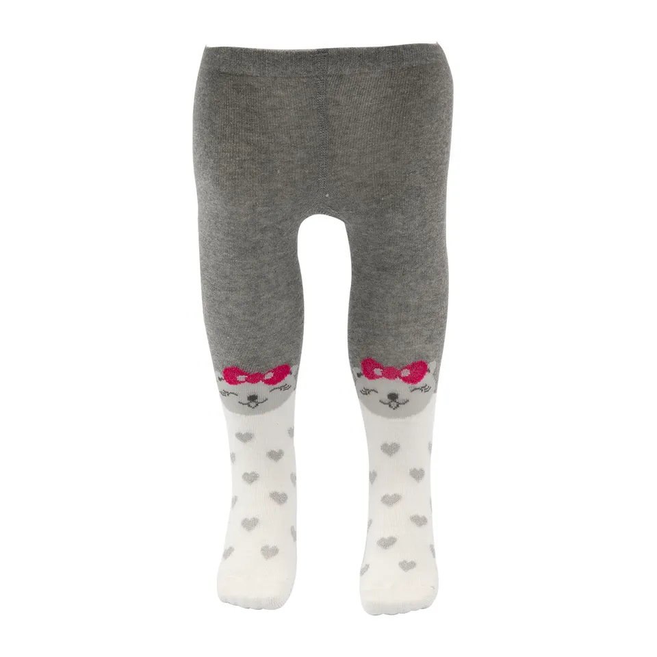 Mawi collant baby bimba cotone gatto panna pois