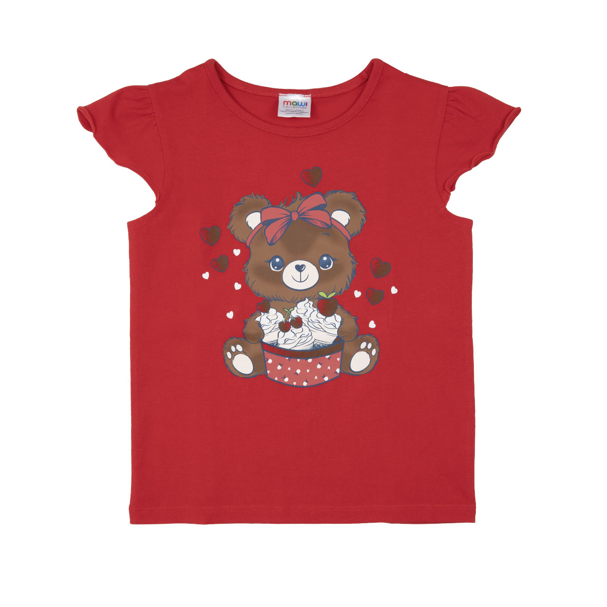 Toys Center Baby orsetto e cuoricini maglietta rossa bimba jersey