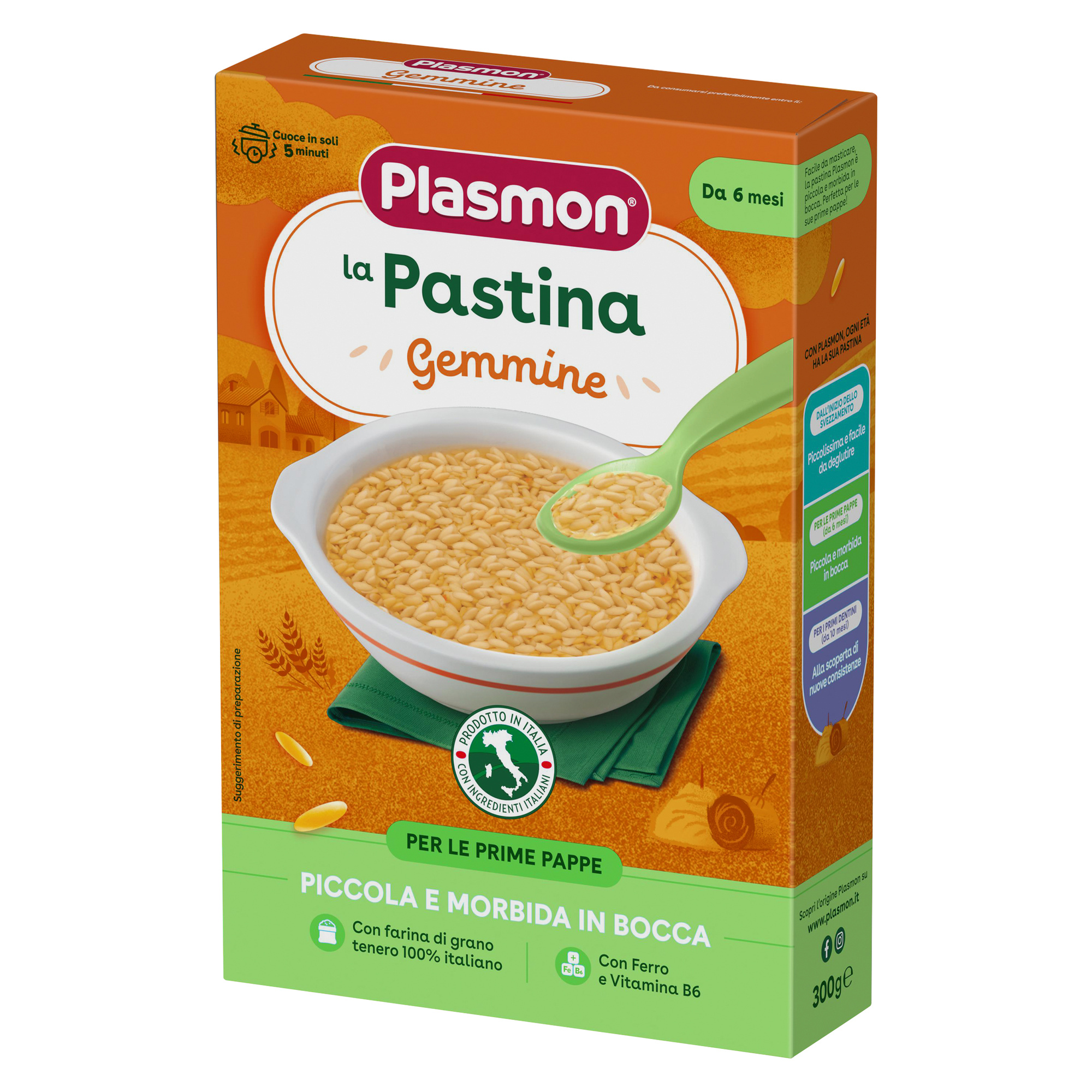 Plasmon Gemmine pastina 300 g 6 mesi ferro