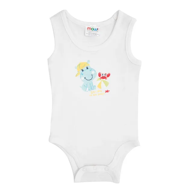 Toys Center Baby Body Neonato Ippopotamo Bianco Cotone