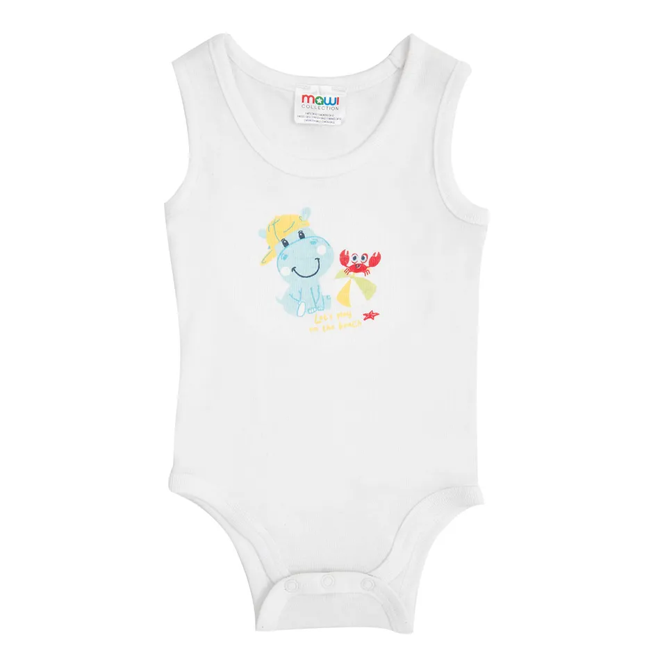 Toys Center Baby Body Neonato Ippopotamo Bianco Cotone
