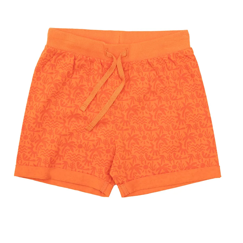 Short bimbo jersey arancio stampa estiva con elastico