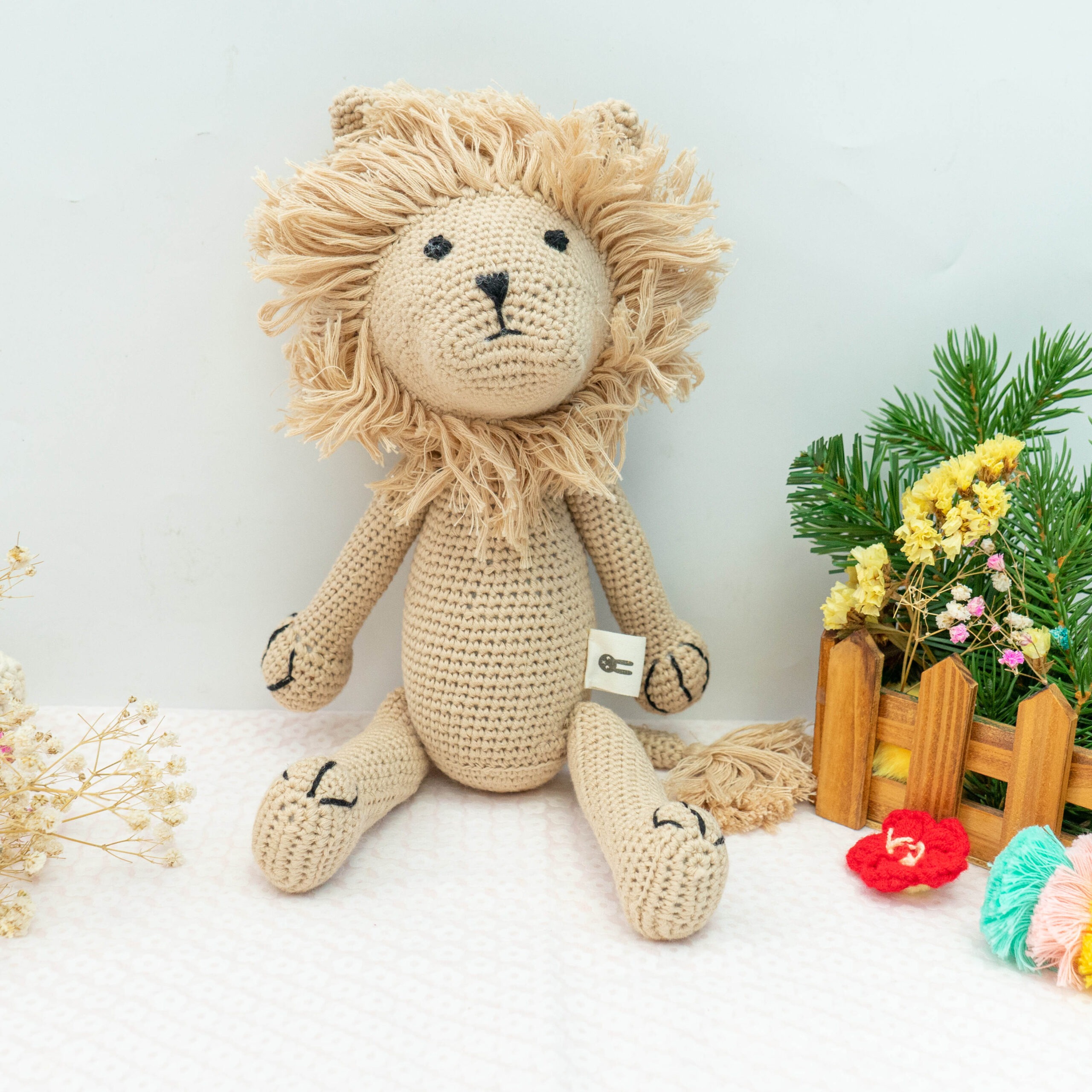 Piccoli Toys Vittorio peluche uncinetto leone cotone