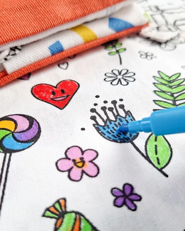 M'Amélie Creations Foglio Tessuto da Colorare Riutilizzabile