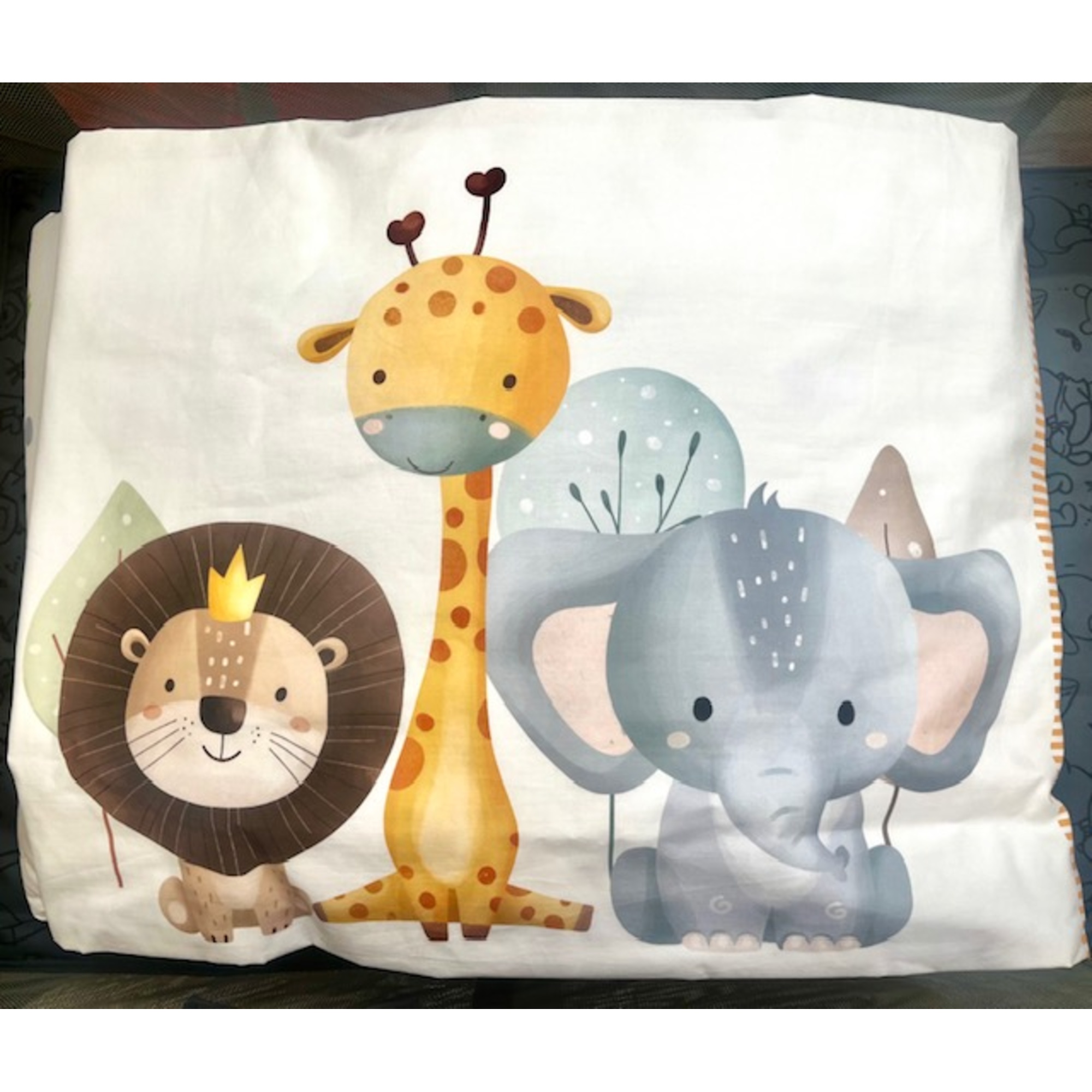 Mawi Jungle Friends set letto 4 pezzi cotone giallo ocra