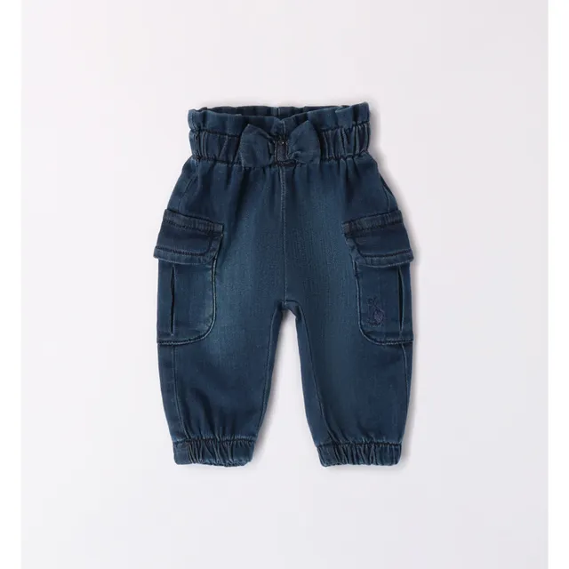 iDO Fake Denim pantalone jeans bimba con tasconi