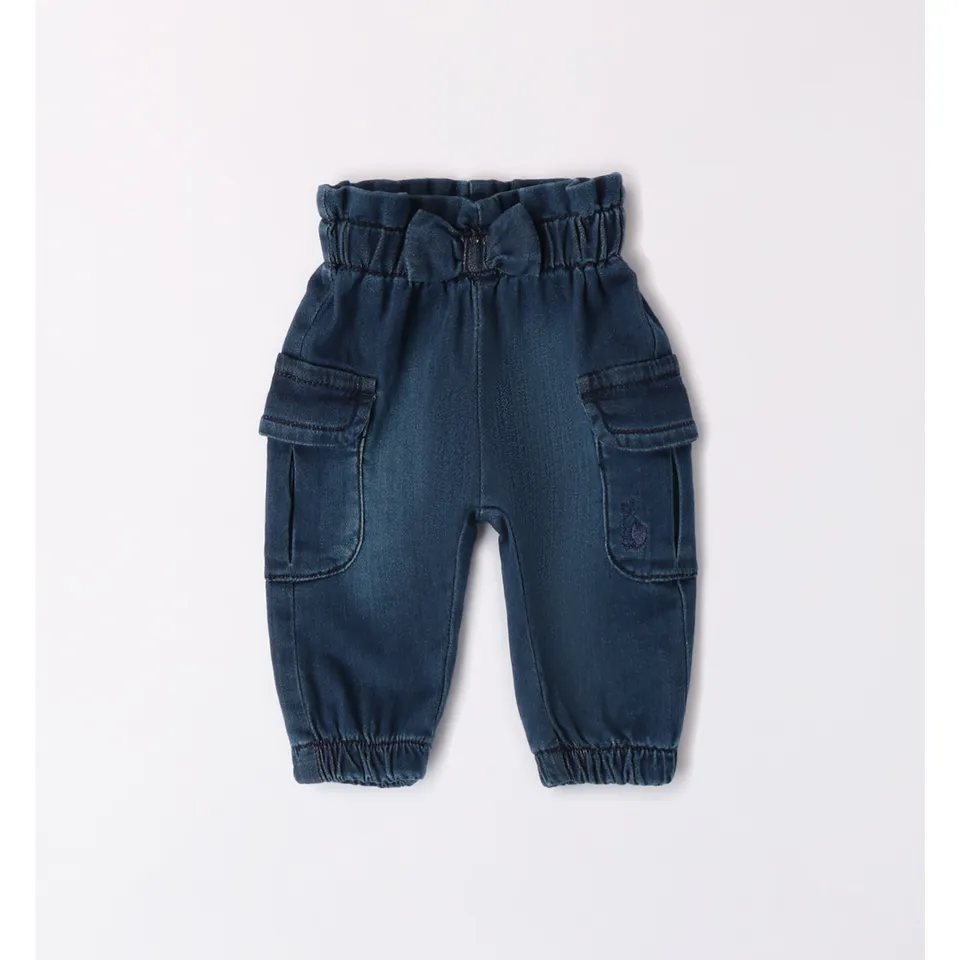 iDO Fake Denim pantalone jeans bimba con tasconi