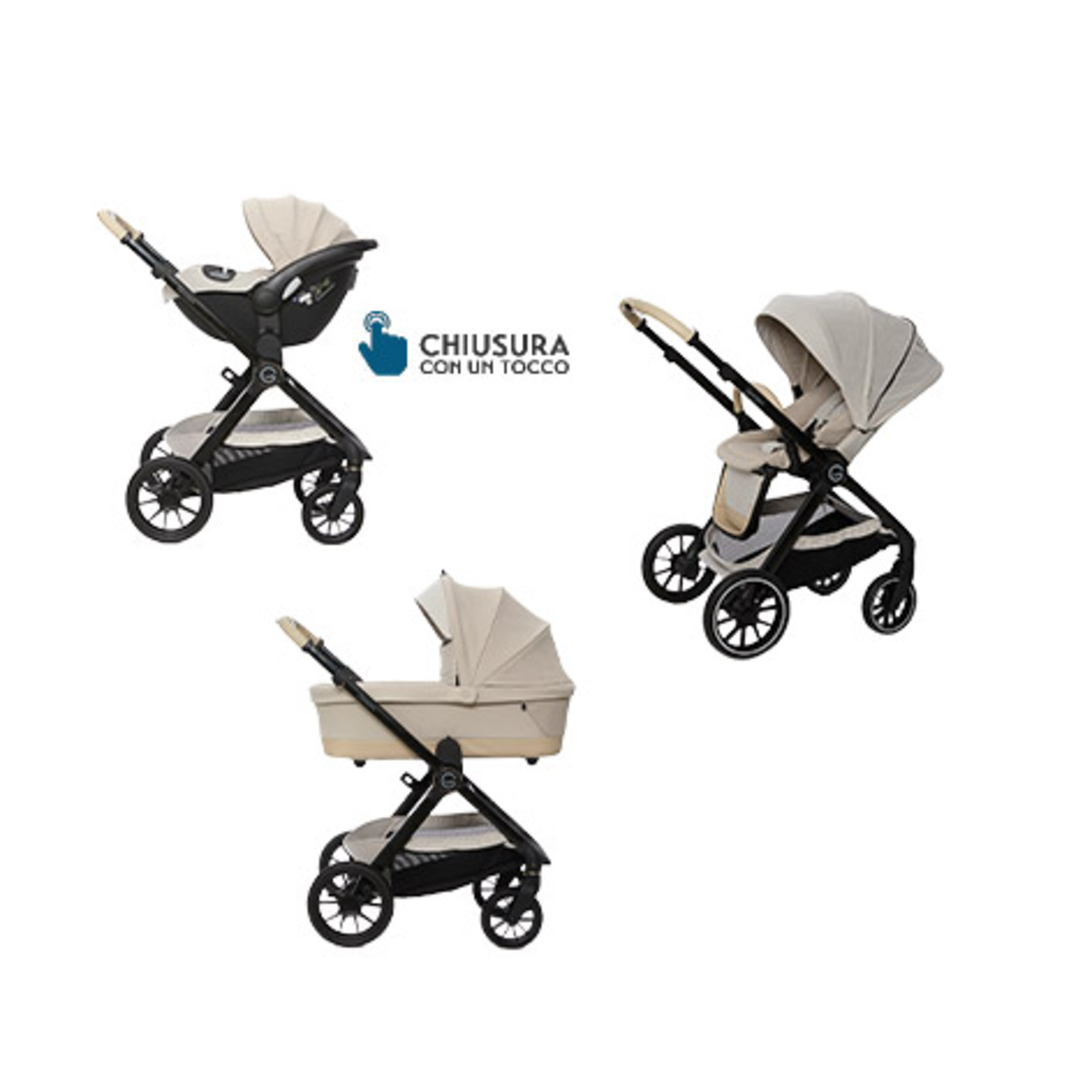 Giordani G-Comfort trio passeggino beige