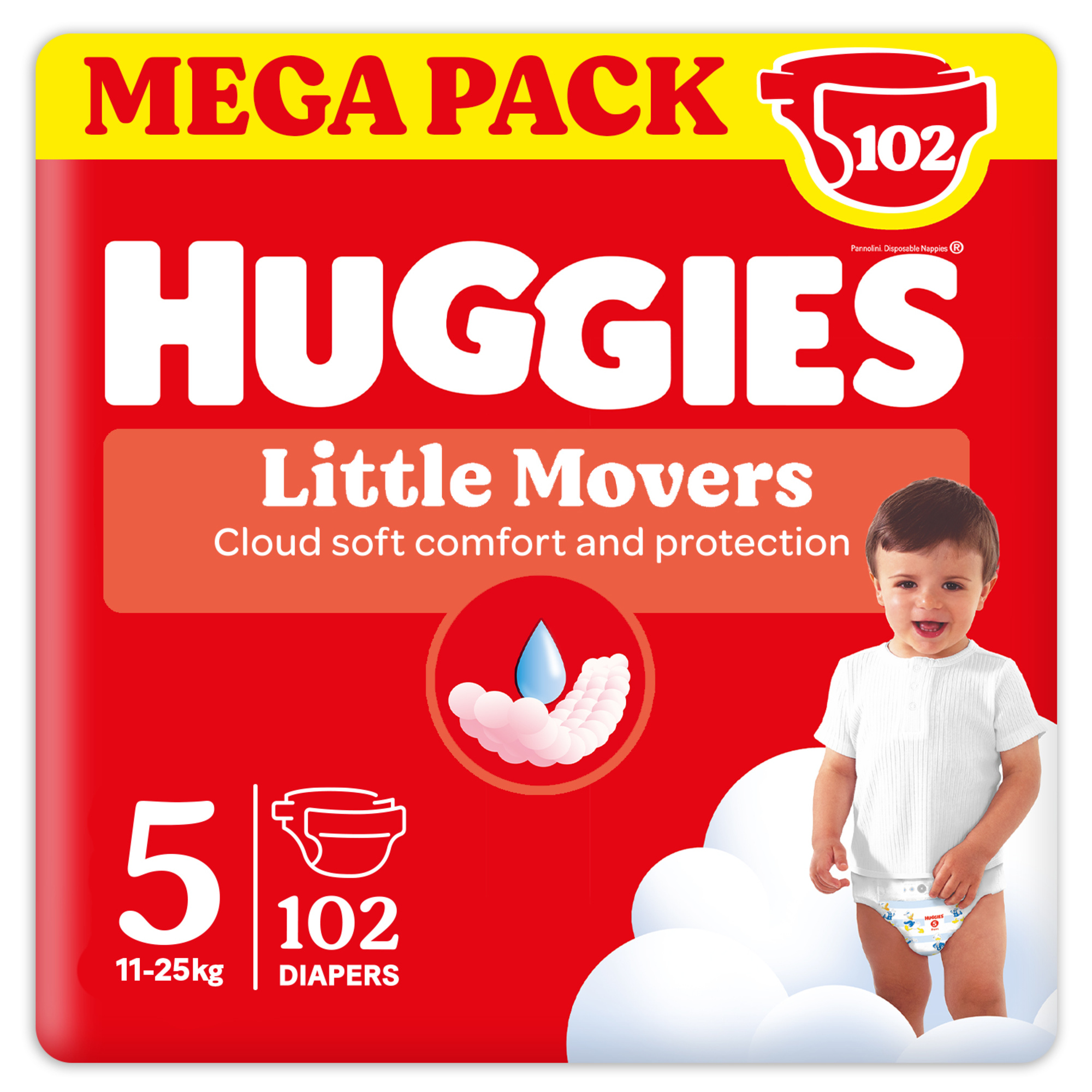 Huggies Little Movers Pannolini Tg 5 Megapack 102 Pz
