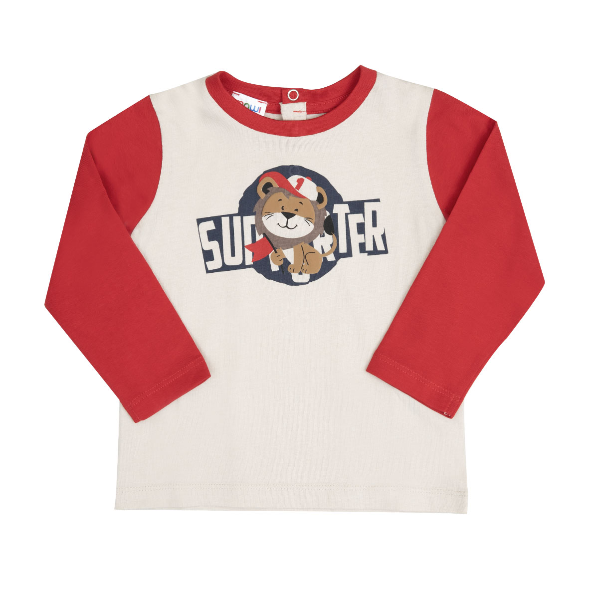 Toys Center Baby maglia bimbo bianca rossa leone jersey