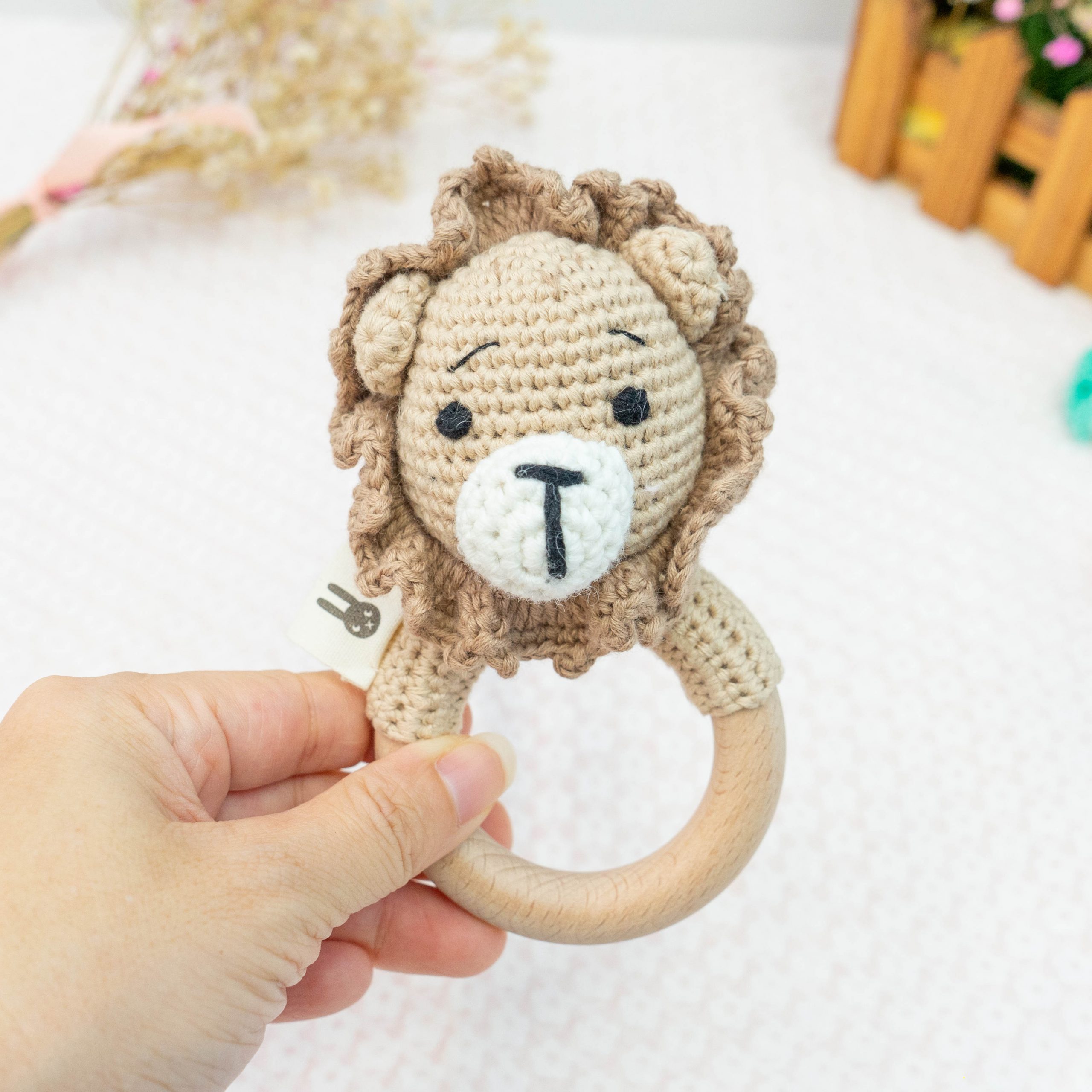 Piccoli Toys Vittorio Sonaglio Uncinetto Leone in Cotone