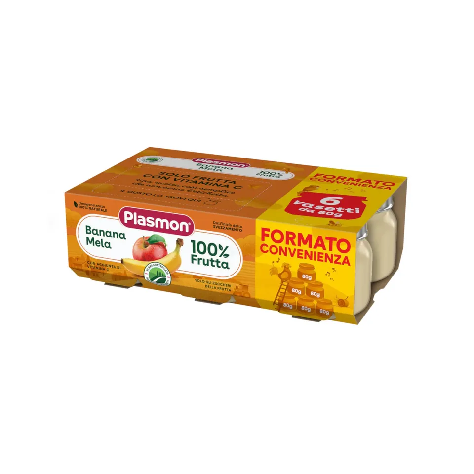 Plasmon omogeneizzato banana mela 6x80 g 100% frutta