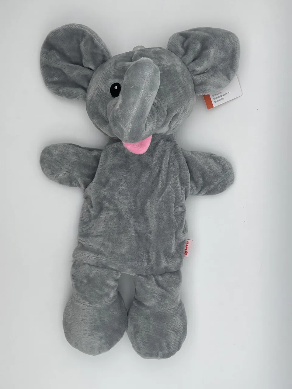 The Dida burattino a mano elefante 21x13x31 cm grigio