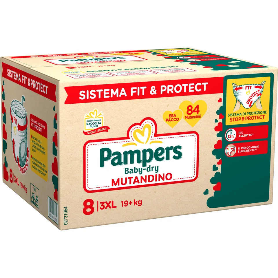 Pampers Baby Dry Mutandino Taglia 8 3XL x84