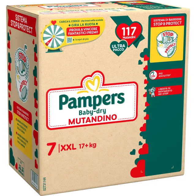 Pampers Baby Dry Mutandina Pannolini Taglia 7 117 pz 17+ kg