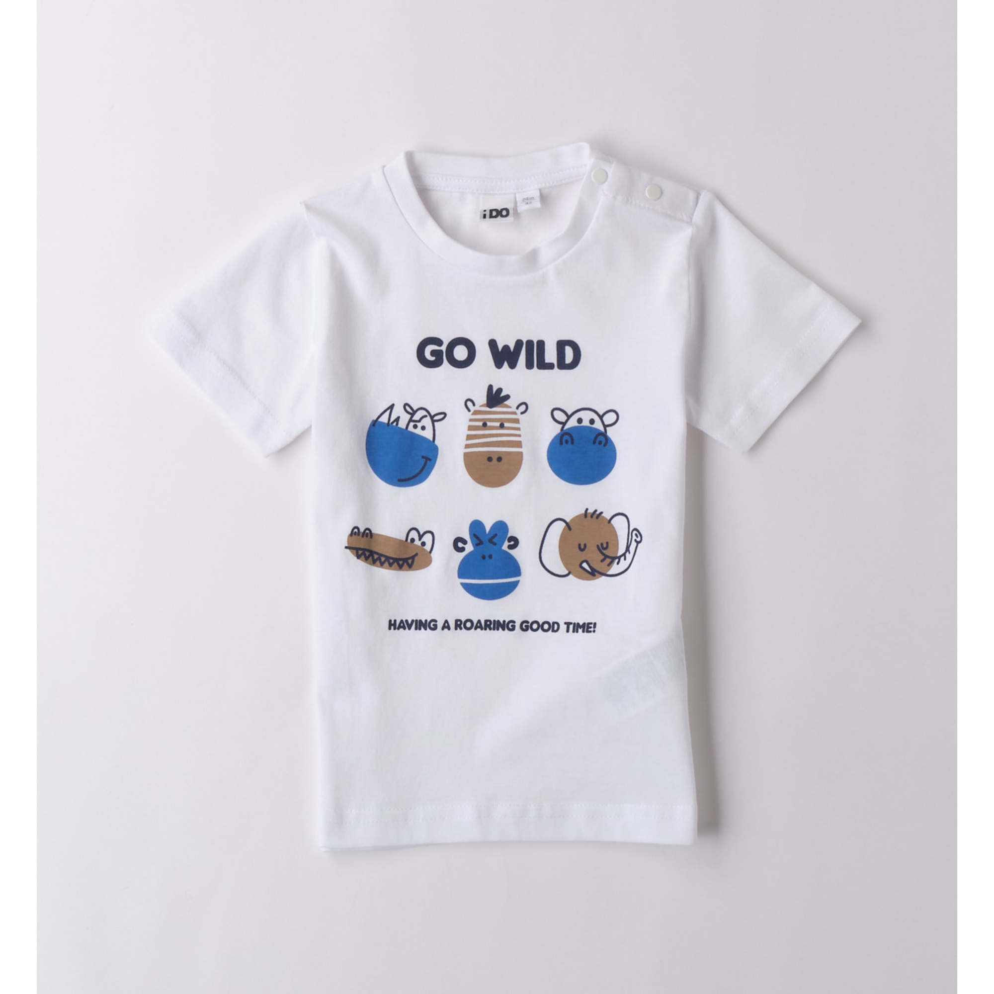 iDO T-Shirt Animali maglietta bimbo bianca in cotone