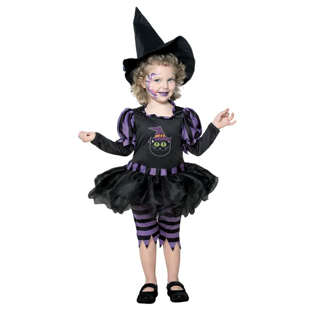 Carnaval Queen Costume Streghetta Bambina 3-4 Anni con Cappello