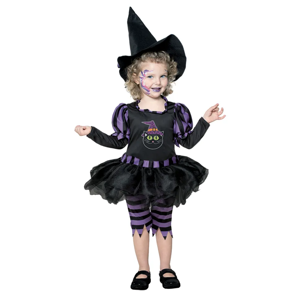 Carnaval Queen Costume Streghetta Bambina 3-4 Anni con Cappello