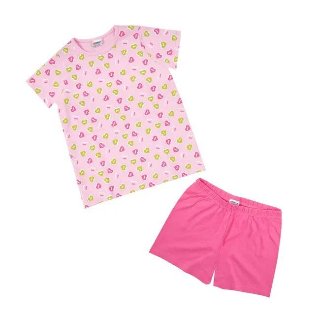 Toys Center Baby Pigiama Bimba Rosa Cuoricini 2 Pezzi