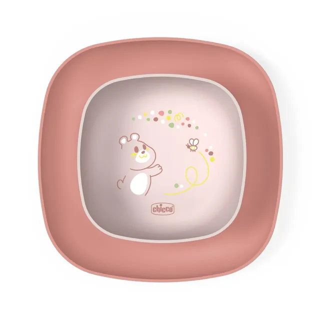 Chicco Set Piatto e Ciotola 12M+ Rosa Pappa