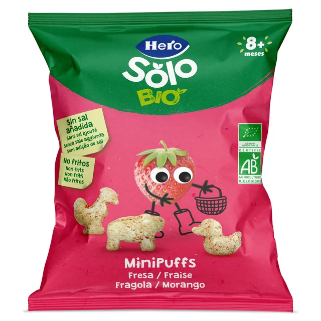 Hero Solo Mini Puff snack fragola 18 g dagli 8 mesi