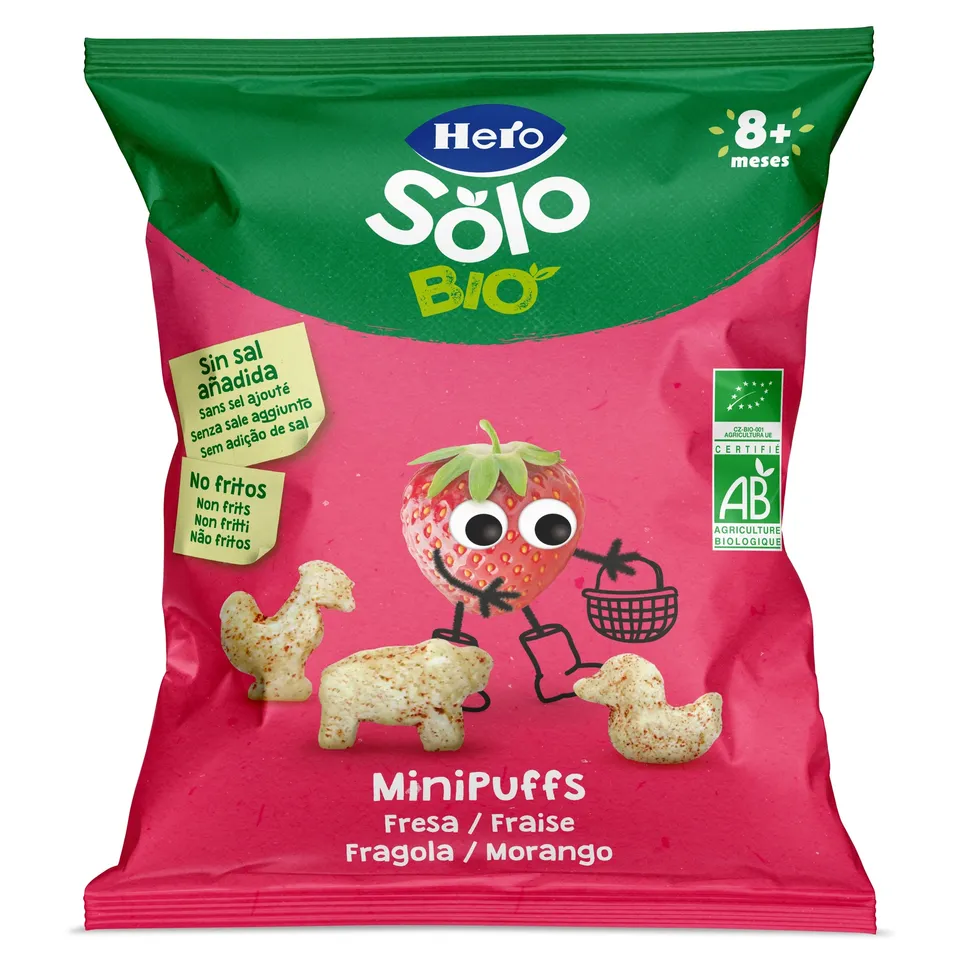 Hero Solo Mini Puff snack fragola 18 g dagli 8 mesi