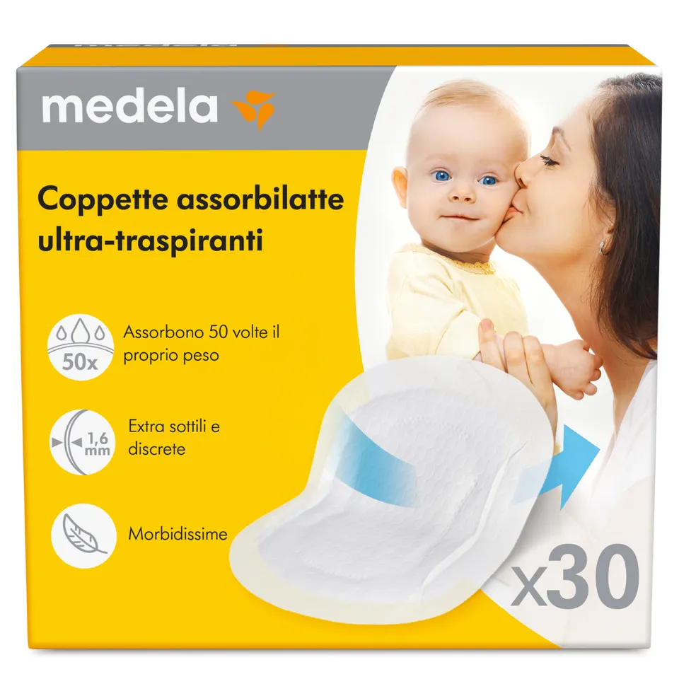 Medela Ultra Traspiranti coppette assorbilatte 30 pezzi sottili