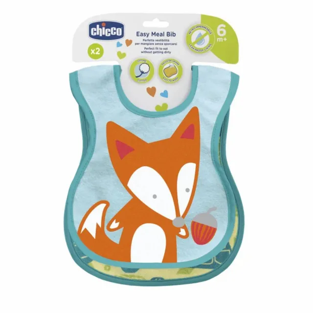 Chicco Easy Meal bavaglini 6m+ neutri 2 pezzi pappa