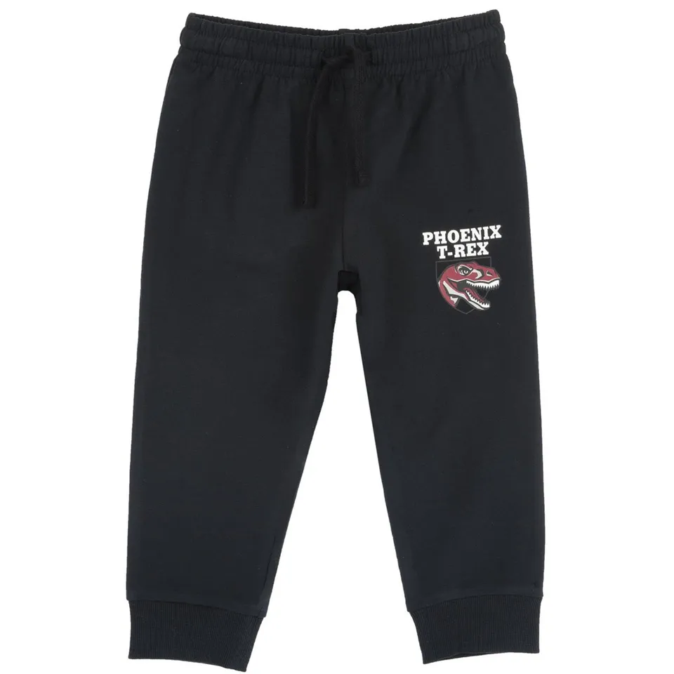 Chicco pantaloni felpa bimbo nero stampa dino