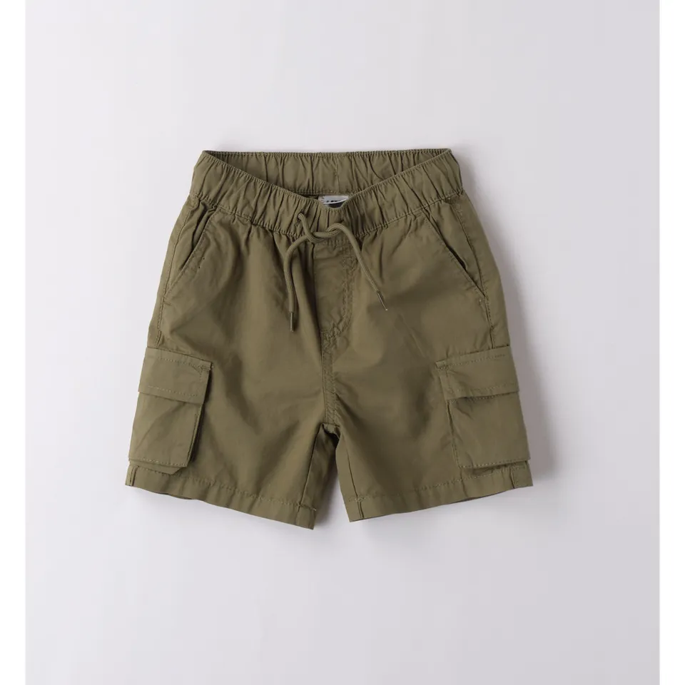 iDO Short Popeline Verde Pantaloncini Cotone Tasconi Bimbo