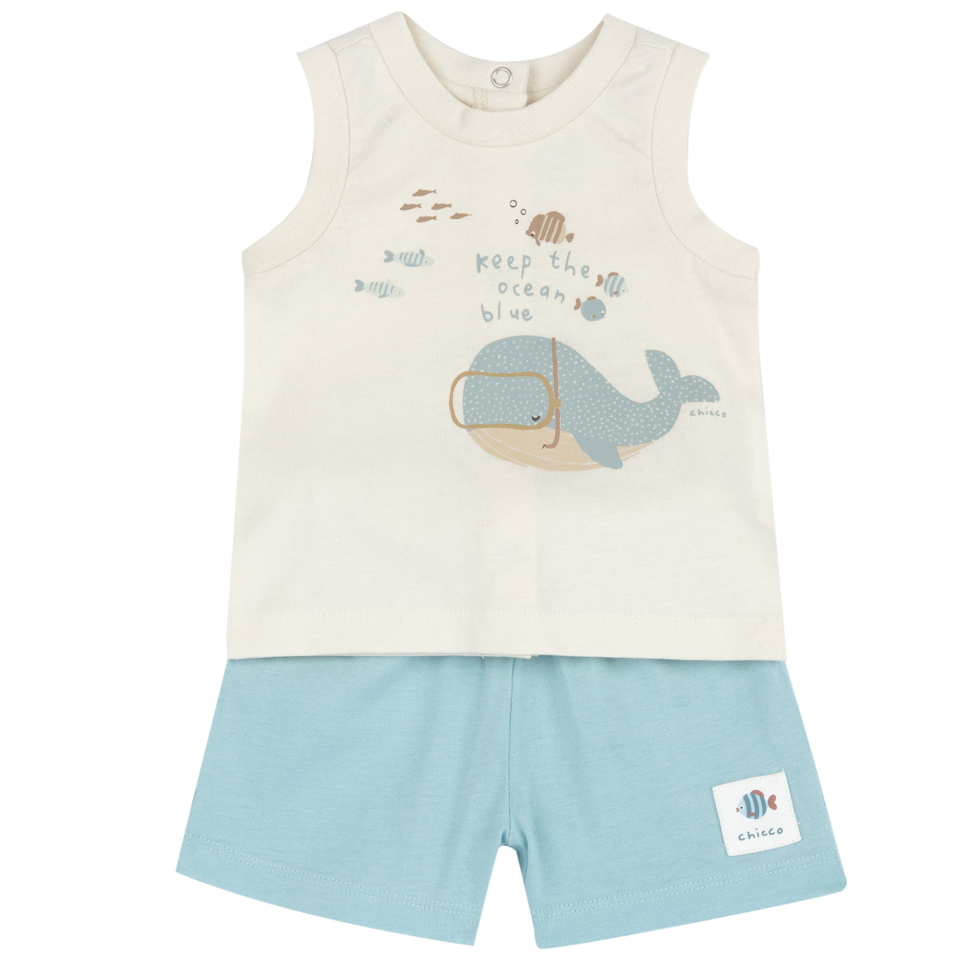 Chicco completo bambino canottiera e pantaloncini casual lavabile