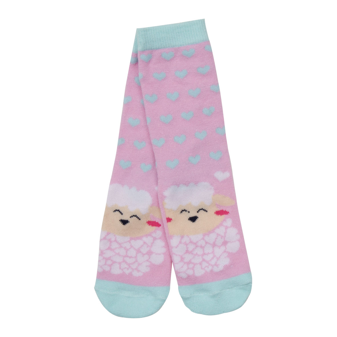 Calze antiscivolo bimba pecorella rosa azzurro gommini