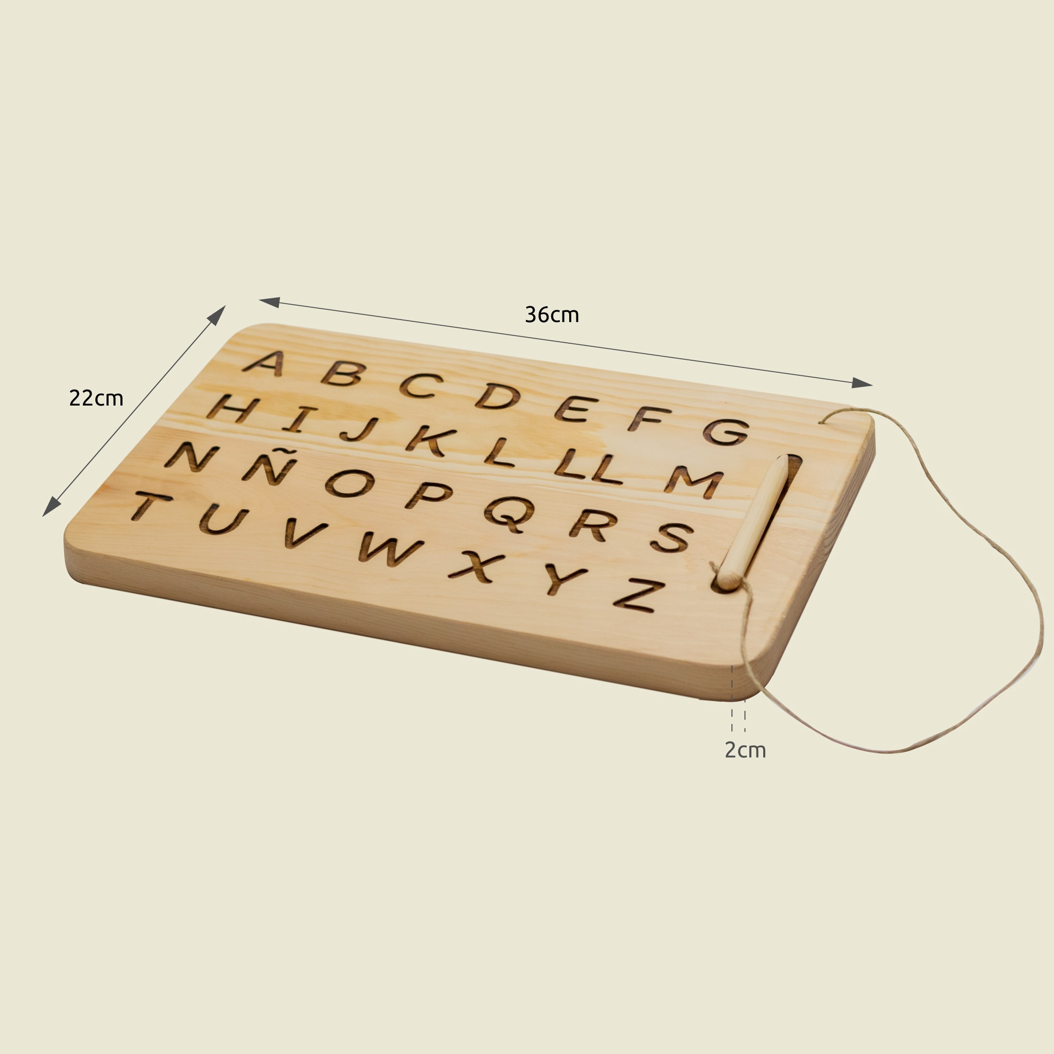 The Dida alfabeto Montessori legno pino tavola prescrittura