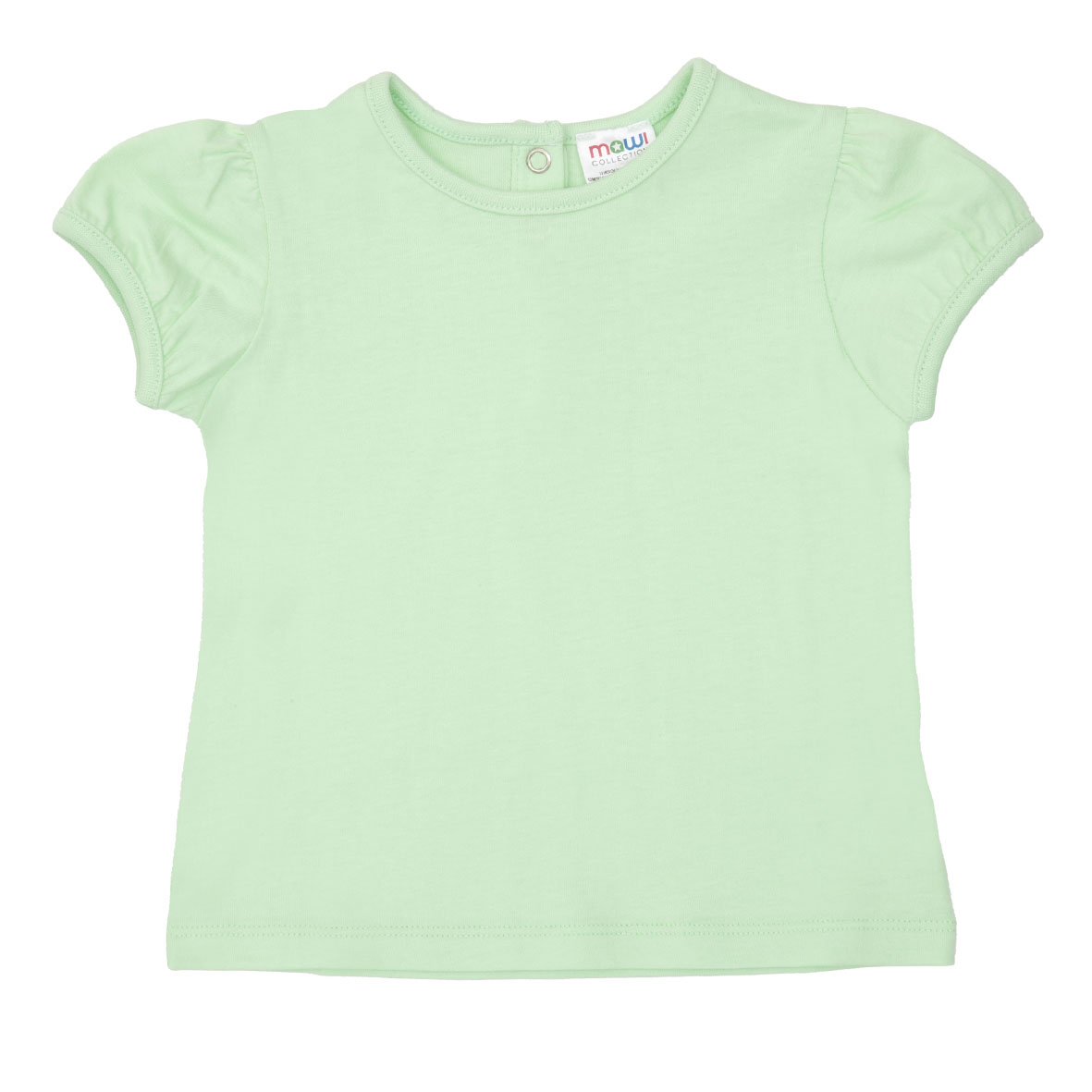 T-shirt basic bimba verde chiaro girocollo