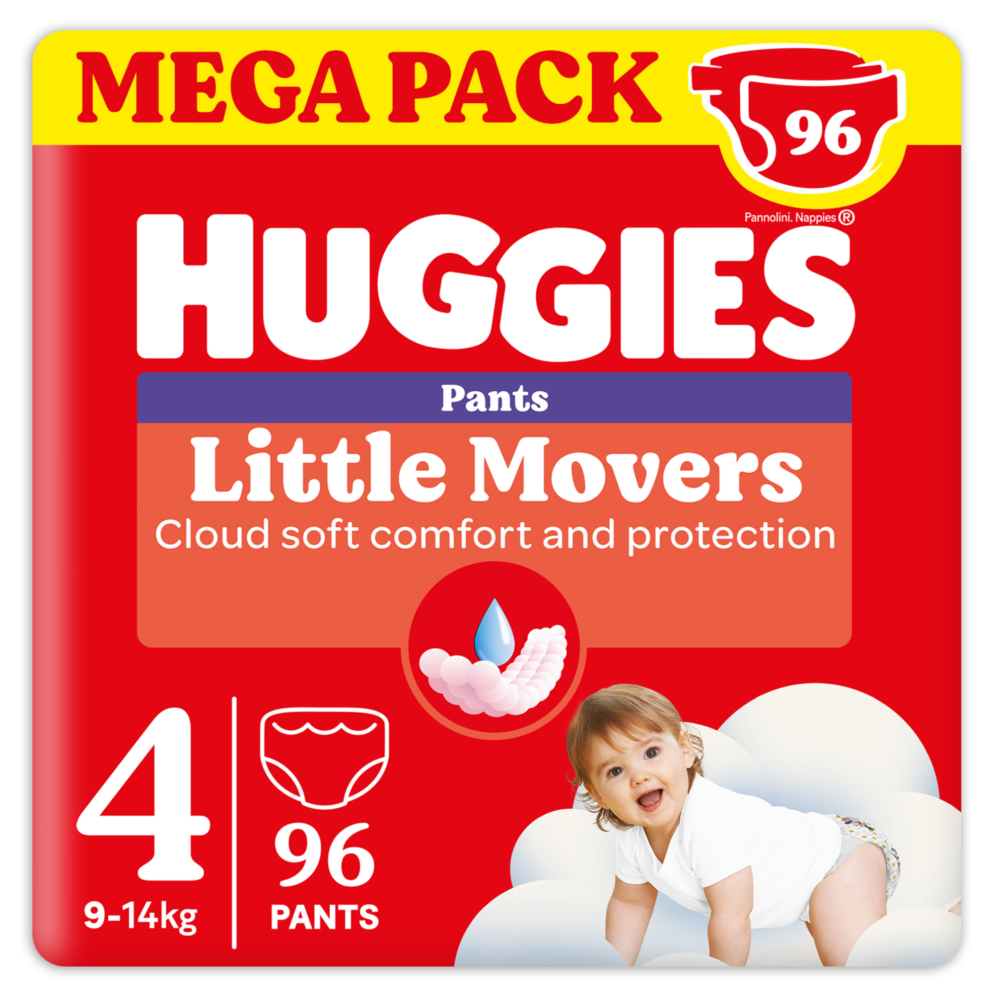 Huggies Little Movers Mutandina Pannolini Tg 4 96 Pezzi 9-14 Kg