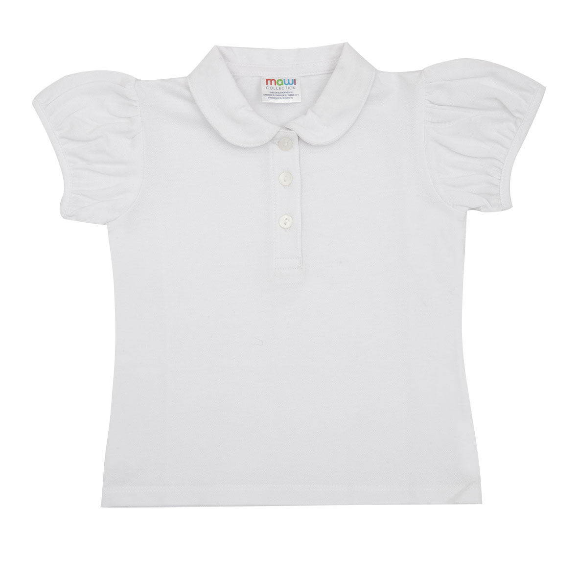 Toys Center Baby Polo Stretch Bimba Bianca Maniche Sbuffo