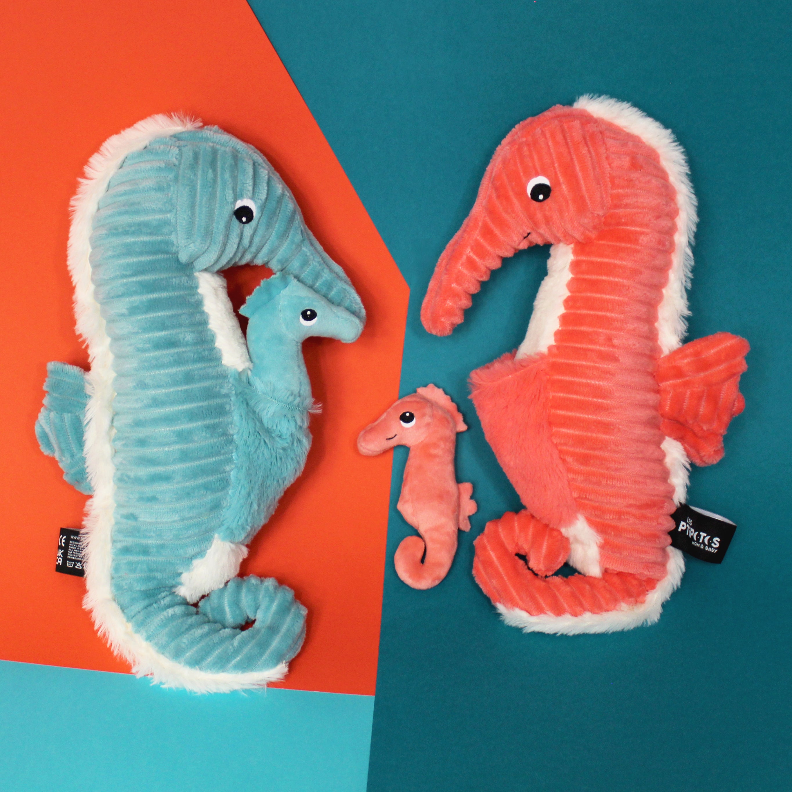 Les Déglingos Ptipotos Papadou peluche papà e bebè azzurro