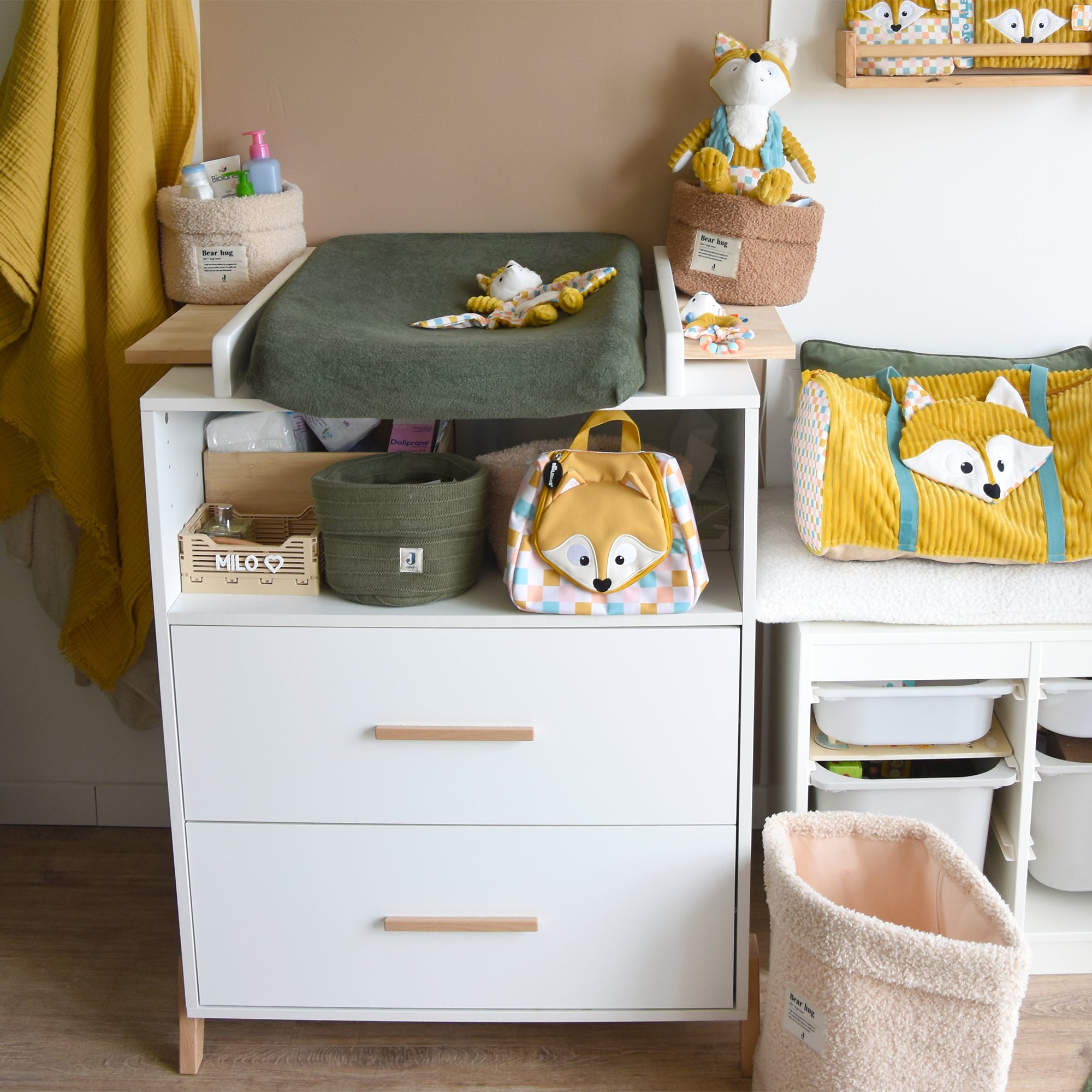 Les Déglingos Cyranos trousse toilette volpe gialla appesa