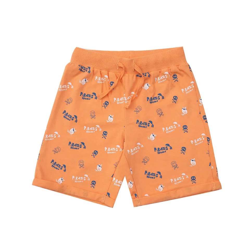 Short Jersey Pirati bimbo arancio cotone tasca
