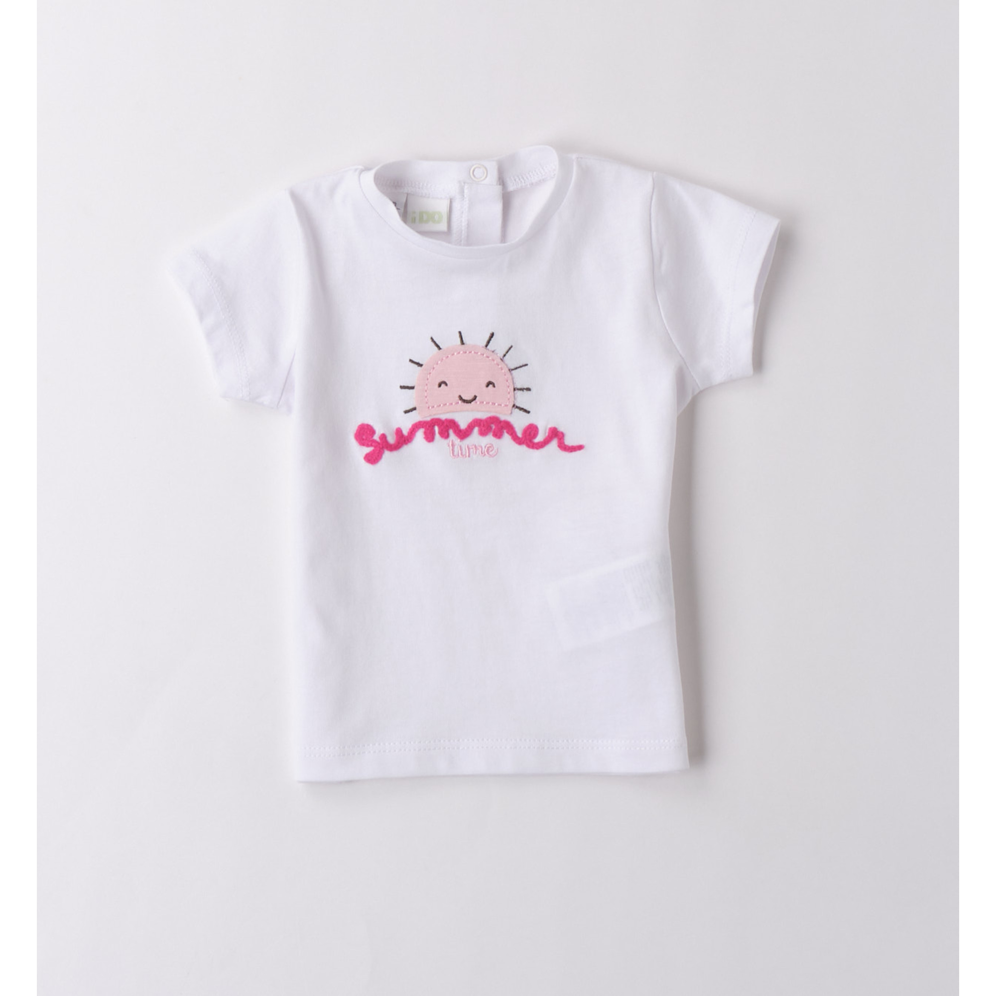 iDO Summer t-shirt bimba bianca cotone stampa