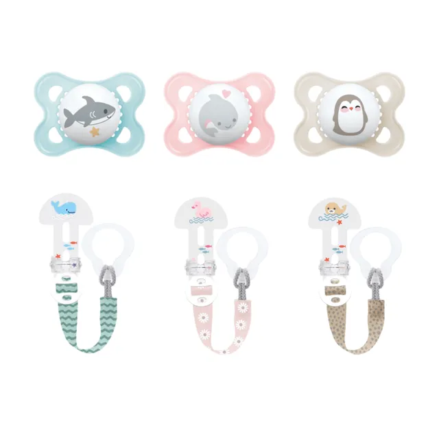 MAM Original succhietto 2-6 mesi + clip colori assortiti