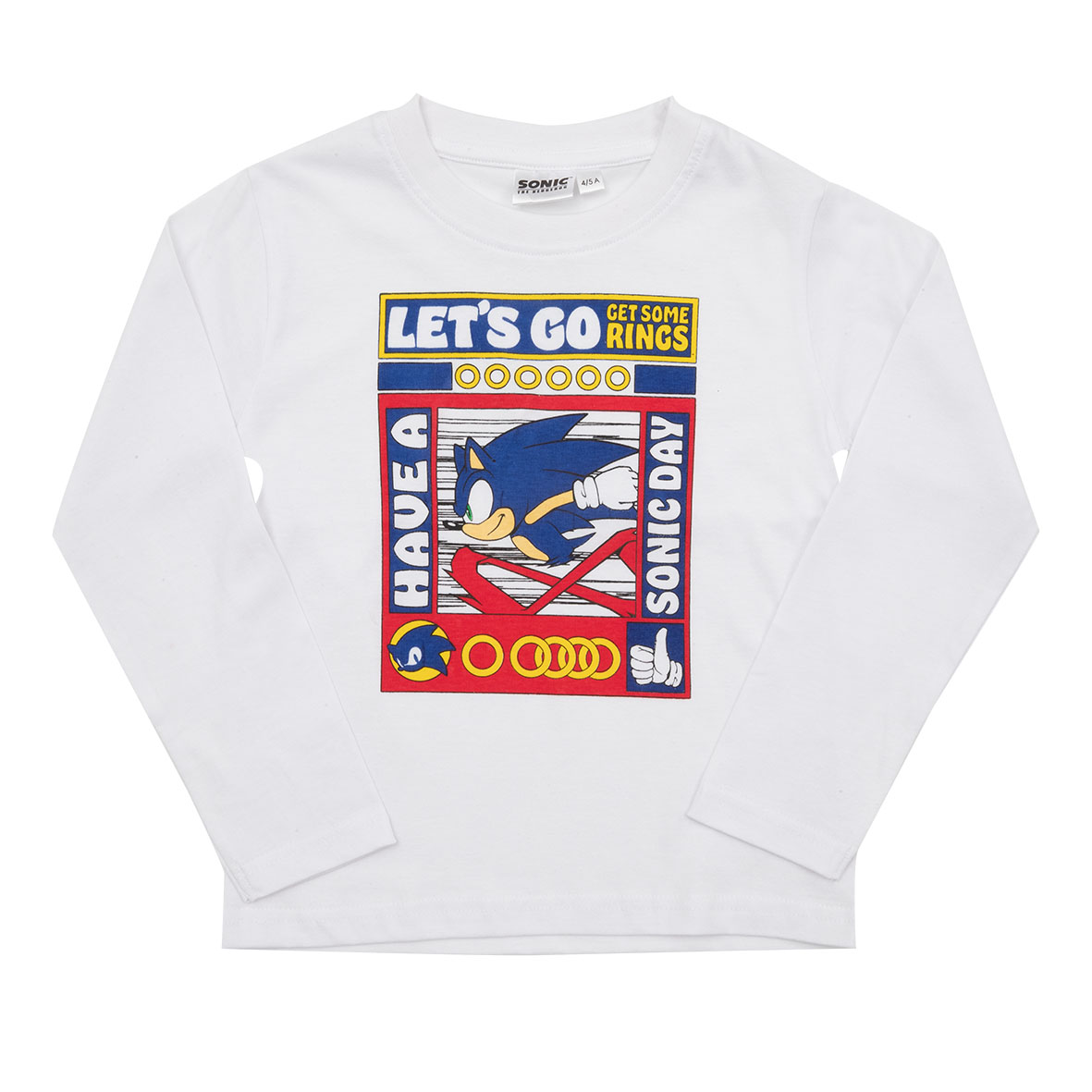 Sonic maglia manica lunga bambino bianca