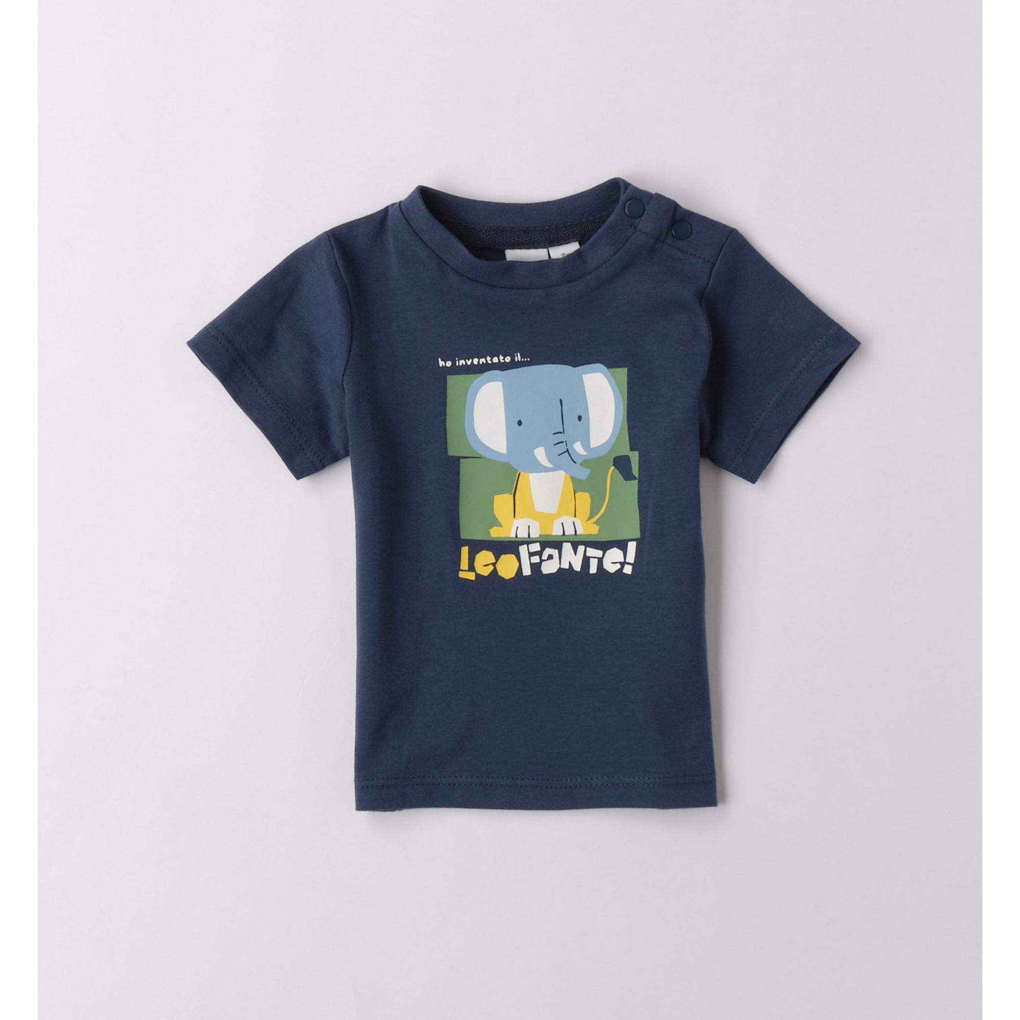 iDO Elefante T-shirt Bimbo Cotone Blu