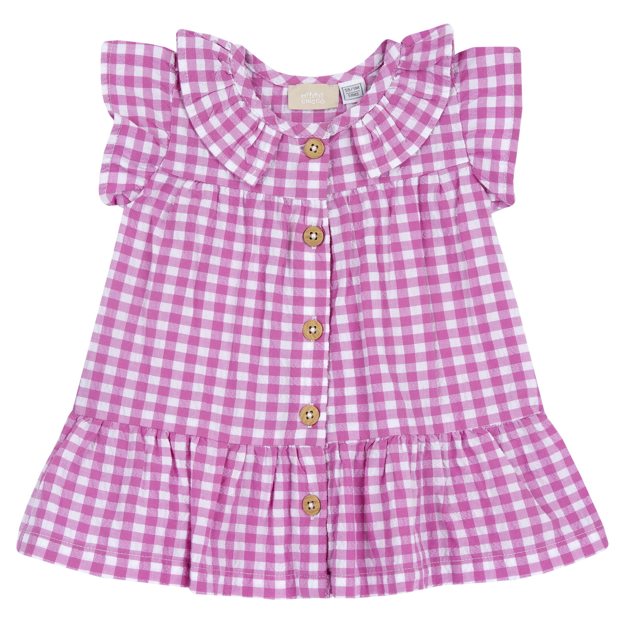 Chicco Vestito Neonata Maniche Corte Rosa in Cotone Lavabile