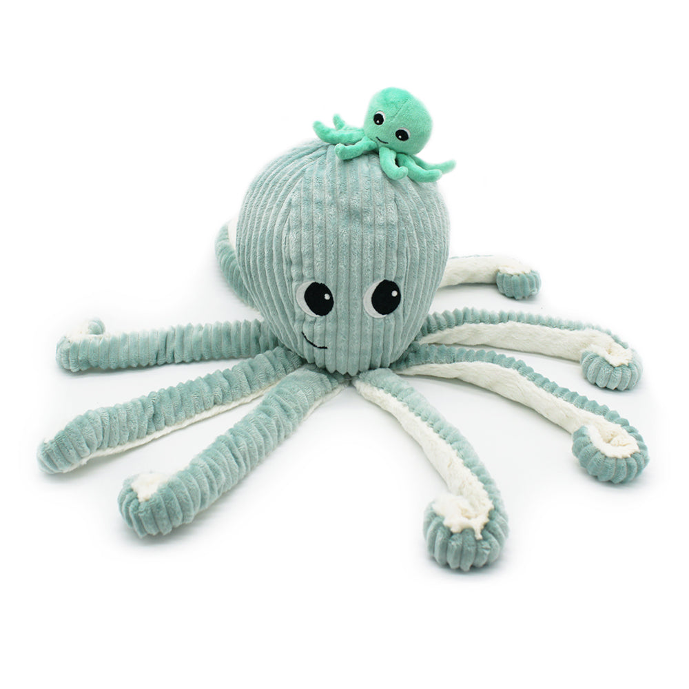 Les Deglingos Ptipotos Filou peluche piovra mamma bebè menta 45cm