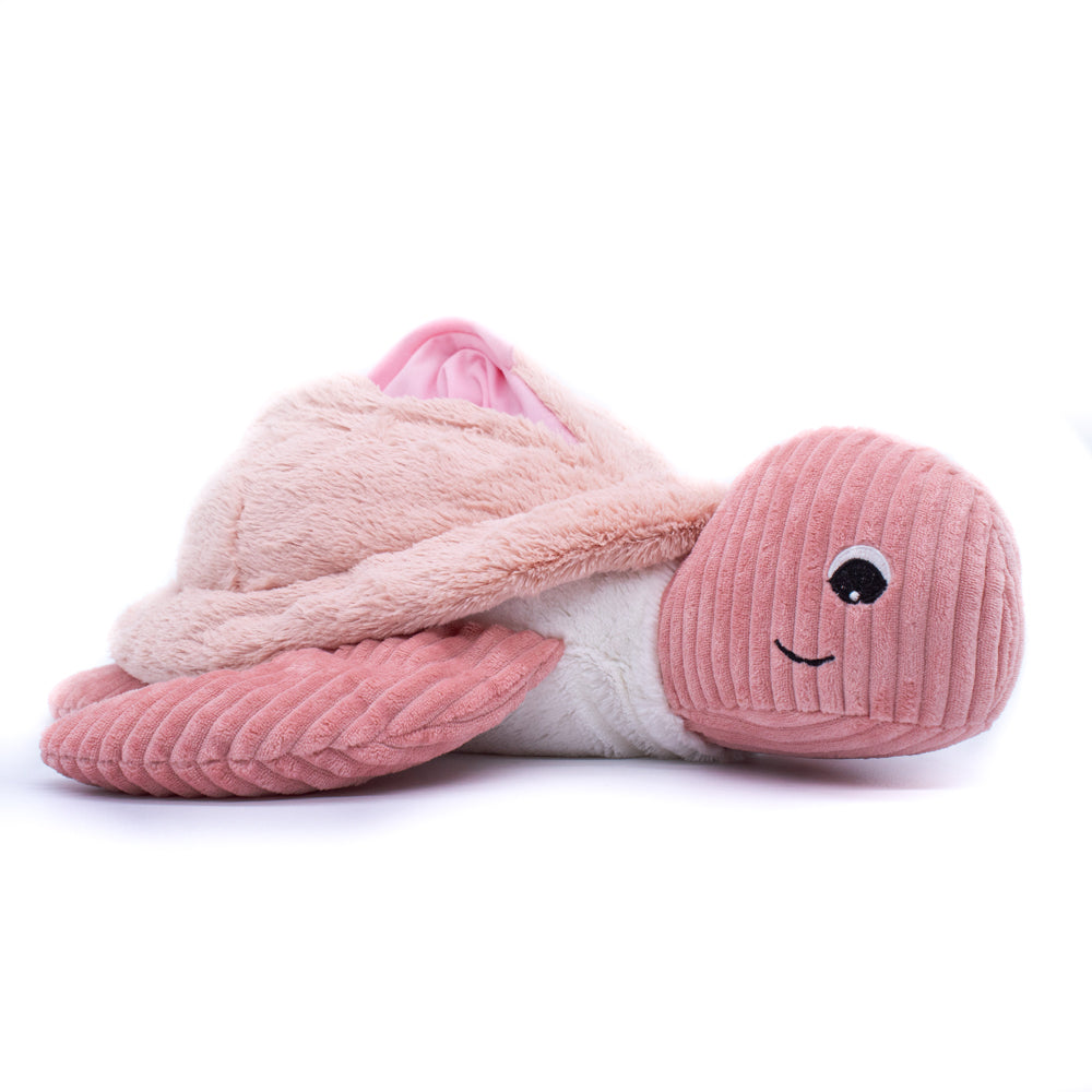 Les Deglingos Ptipotos Sauvenou peluche tartaruga rosa 50 cm